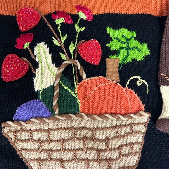 STORYBOOK KNITS Vintage Thanksgiving Blessing Sweater Button-down size large - Picture 9 of 9